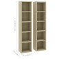 vidaXL CD-Regale 2 Stk. Sonoma-Eiche 21x16x93,5 cm Holzwerkstoff vidaXL CD-Regale 2 Stk. Sonoma-Eiche 21x16x93,5 cm Holzwerkstoff
