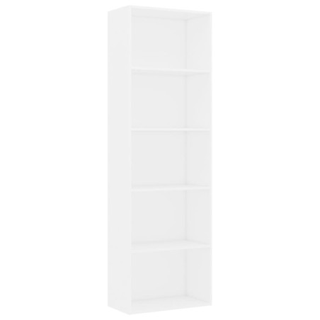 vidaXL Bücherregal 5 Fächer Weiß 60x30x189 cm Holzwerkstoff
