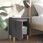 vidaXL Nachttische mit Massivholz-Beinen 2 Stk. Grau 40x30x50 cm vidaXL Nachttische mit Massivholz-Beinen 2 Stk. Grau 40x30x50 cm