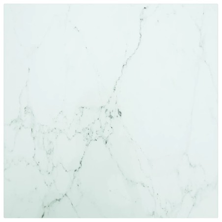 vidaXL Tischplatte Weiß 50x50 cm 6 mm Hartglas in Marmoroptik