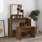 vidaXL Schminktisch mit Spiegel Räuchereiche 86,5x35x136 cm vidaXL Schminktisch mit Spiegel Räuchereiche 86,5x35x136 cm