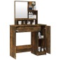 vidaXL Schminktisch mit Spiegel Räuchereiche 86,5x35x136 cm vidaXL Schminktisch mit Spiegel Räuchereiche 86,5x35x136 cm