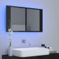 vidaXL LED-Bad-Spiegelschrank Hochglanz-Schwarz 80x12x45 cm Acryl vidaXL LED-Bad-Spiegelschrank Hochglanz-Schwarz 80x12x45 cm Acryl