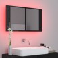 vidaXL LED-Bad-Spiegelschrank Hochglanz-Schwarz 80x12x45 cm Acryl vidaXL LED-Bad-Spiegelschrank Hochglanz-Schwarz 80x12x45 cm Acryl