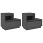 vidaXL Nachttische 2 Stk. Grau 60x34x51 cm Massivholz Kiefer vidaXL Nachttische 2 Stk. Grau 60x34x51 cm Massivholz Kiefer