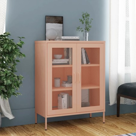 vidaXL Lagerschrank Rosa 80x35x101,5 cm Stahl    