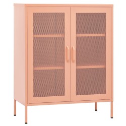 vidaXL Lagerschrank Rosa 80x35x101,5 cm Stahl    