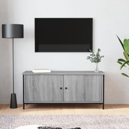 vidaXL TV-Schrank mit Türen Grau Sonoma 102x35x45 cm Holzwerkstoff