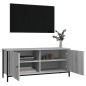 vidaXL TV-Schrank mit Türen Grau Sonoma 102x35x45 cm Holzwerkstoff vidaXL TV-Schrank mit Türen Grau Sonoma 102x35x45 cm Holzwerkstoff