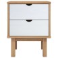vidaXL Nachttisch OTTA Braun & Weiß 45x39x57 cm Massivholz Kiefer vidaXL Nachttisch OTTA Braun & Weiß 45x39x57 cm Massivholz Kiefer