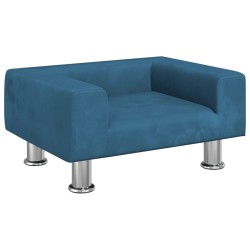 vidaXL Hundebett Blau 50x40x26,5 cm Samt