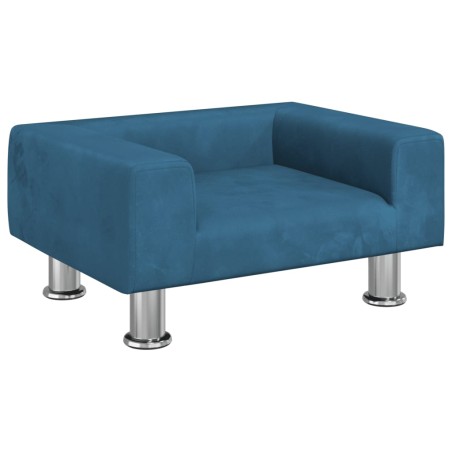 vidaXL Hundebett Blau 50x40x26,5 cm Samt
