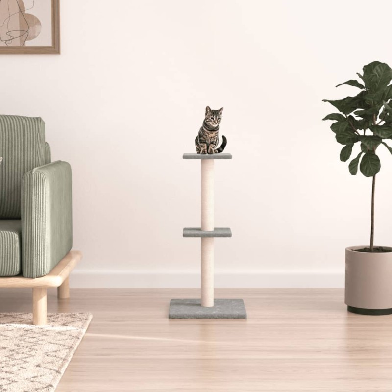 vidaXL Kratzbaum mit Sisal-Kratzsäulen Hellgrau 73 cm vidaXL Kratzbaum mit Sisal-Kratzsäulen Hellgrau 73 cm