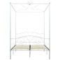 vidaXL Himmelbett-Gestell Weiß Metall 120 x 200 cm vidaXL Himmelbett-Gestell Weiß Metall 120 x 200 cm