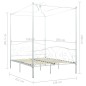 vidaXL Himmelbett-Gestell Weiß Metall 120 x 200 cm vidaXL Himmelbett-Gestell Weiß Metall 120 x 200 cm