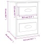 vidaXL Wand-Nachttisch Grau Sonoma 41,5x36x53 cm