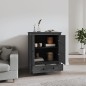 vidaXL Highboard Grau 83x41,5x100 cm Massivholz Kiefer vidaXL Highboard Grau 83x41,5x100 cm Massivholz Kiefer