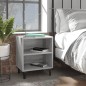 vidaXL Nachttische mit Metallbeinen 2 Stk. Grau Sonoma 40x30x50 cm vidaXL Nachttische mit Metallbeinen 2 Stk. Grau Sonoma 40x30x50 cm