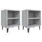 vidaXL Nachttische mit Metallbeinen 2 Stk. Grau Sonoma 40x30x50 cm vidaXL Nachttische mit Metallbeinen 2 Stk. Grau Sonoma 40x30x50 cm