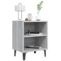 vidaXL Nachttische mit Metallbeinen 2 Stk. Grau Sonoma 40x30x50 cm vidaXL Nachttische mit Metallbeinen 2 Stk. Grau Sonoma 40x30x50 cm