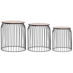 vidaXL Couchtische 3 Stk. Schwarz