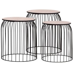 vidaXL Couchtische 3 Stk. Schwarz