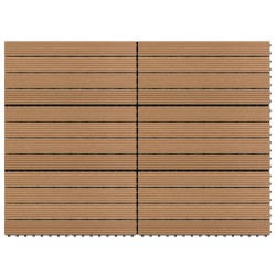 vidaXL Terrassenfliesen 6 Stk. WPC 60x30 cm 1,08 m² Braun