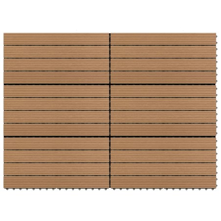 vidaXL Terrassenfliesen 6 Stk. WPC 60x30 cm 1,08 m² Braun