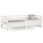vidaXL Tagesbett Ausziehbar Weiß Massivholz Kiefer 2x(80x200) cm