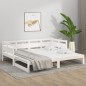 vidaXL Tagesbett Ausziehbar Weiß Massivholz Kiefer 2x(80x200) cm