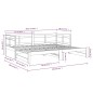 vidaXL Tagesbett Ausziehbar Weiß Massivholz Kiefer 2x(80x200) cm