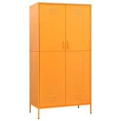 vidaXL Kleiderschrank Senfgelb 90x50x180 cm Stahl   