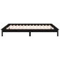 vidaXL Massivholzbett mit LEDs Schwarz 160x200 cm vidaXL Massivholzbett mit LEDs Schwarz 160x200 cm