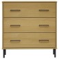 vidaXL Sideboard OSLO mit 3 Schubladen Braun 77x40x79,5 cm Massivholz vidaXL Sideboard OSLO mit 3 Schubladen Braun 77x40x79,5 cm Massivholz