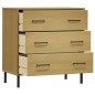 vidaXL Sideboard OSLO mit 3 Schubladen Braun 77x40x79,5 cm Massivholz vidaXL Sideboard OSLO mit 3 Schubladen Braun 77x40x79,5 cm Massivholz