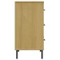 vidaXL Sideboard OSLO mit 3 Schubladen Braun 77x40x79,5 cm Massivholz vidaXL Sideboard OSLO mit 3 Schubladen Braun 77x40x79,5 cm Massivholz