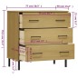 vidaXL Sideboard OSLO mit 3 Schubladen Braun 77x40x79,5 cm Massivholz vidaXL Sideboard OSLO mit 3 Schubladen Braun 77x40x79,5 cm Massivholz
