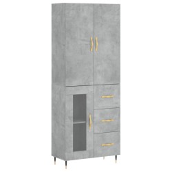 Highboard Betongrau 69,5x34x180 cm Holzwerkstoff
