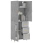 Highboard Betongrau 69,5x34x180 cm Holzwerkstoff Highboard Betongrau 69,5x34x180 cm Holzwerkstoff