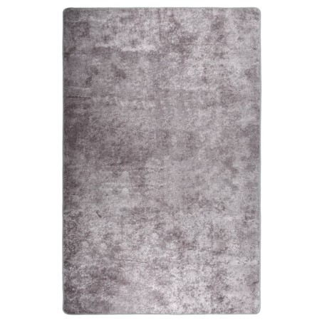 vidaXL Teppich Waschbar 80x150 cm Grau Rutschfest