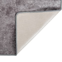 vidaXL Teppich Waschbar 80x150 cm Grau Rutschfest