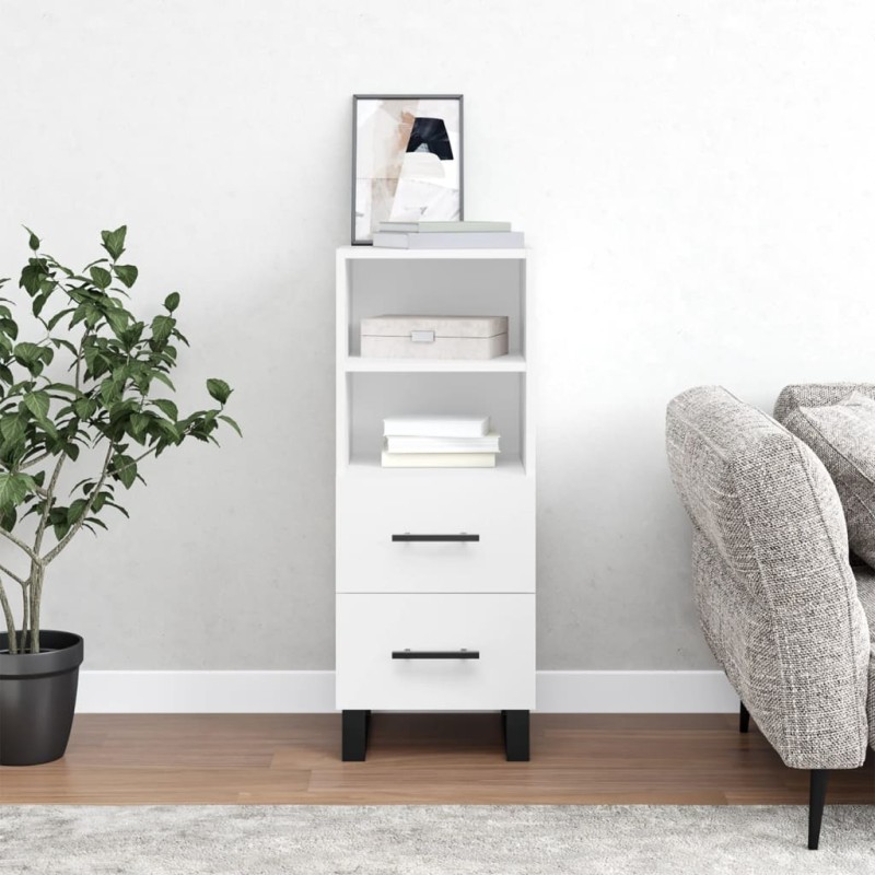 vidaXL Sideboard Weiß 34,5x34x90 cm Holzwerkstoff vidaXL Sideboard Weiß 34,5x34x90 cm Holzwerkstoff