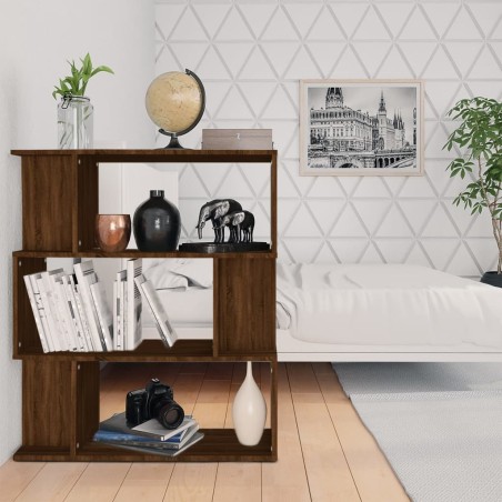 vidaXL Bücherregal/Raumteiler Braun Eiche 80x24x96 cm Holzwerkstoff
