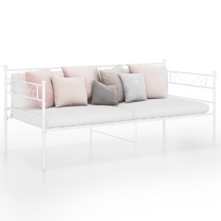 vidaXL Schlafsofa Bettgestell Weiß Metall 90x200 cm