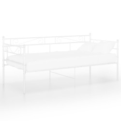 vidaXL Schlafsofa Bettgestell Weiß Metall 90x200 cm