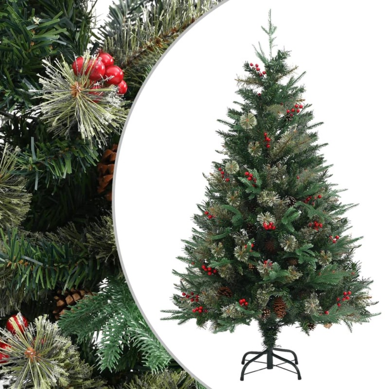 vidaXL Weihnachtsbaum mit Zapfen Grün 120 cm PVC & PE vidaXL Weihnachtsbaum mit Zapfen Grün 120 cm PVC & PE