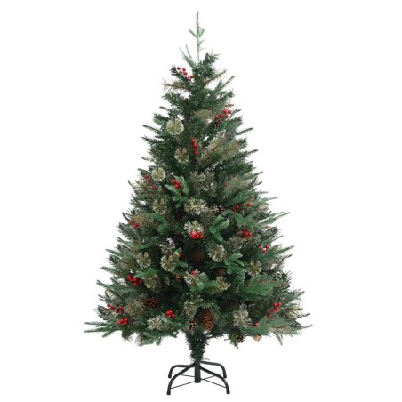 vidaXL Weihnachtsbaum mit Zapfen Grün 120 cm PVC & PE 