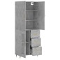 Highboard Betongrau 69,5x34x180 cm Holzwerkstoff Highboard Betongrau 69,5x34x180 cm Holzwerkstoff