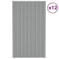 vidaXL Dachpaneele 12 Stk. Verzinkter Stahl Grau 80x45 cm