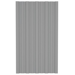vidaXL Dachpaneele 12 Stk. Verzinkter Stahl Grau 80x45 cm